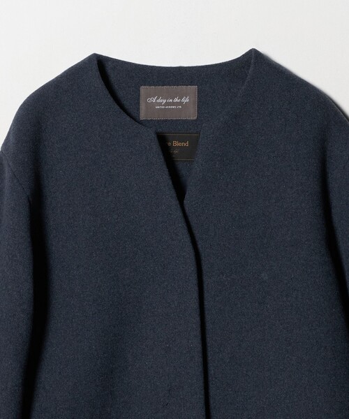 A DAY IN THE LIFE ノーカラーコート コート キーネック ショート