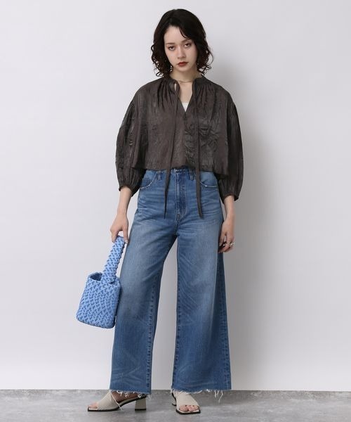 「JEANASIS」 7分袖ブラウス FREE チャコールグレー レディース_画像6