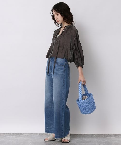 「JEANASIS」 7分袖ブラウス FREE チャコールグレー レディース_画像7