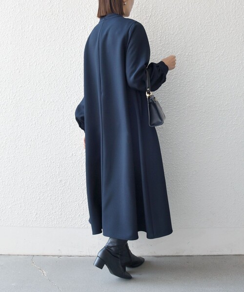 SHIPS any ワンピース any:「洗濯機可能」ダブルクロス フリル パフ