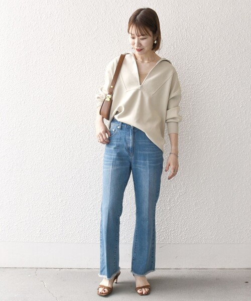 「SHIPS any」 長袖ニット ONE SIZE ベージュ レディース_画像2