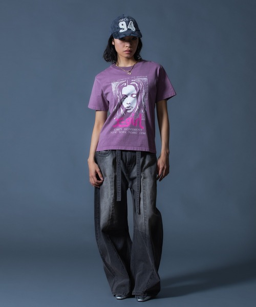 X-girl（エックスガール） tシャツ FADED FACE S/S TEE レディース