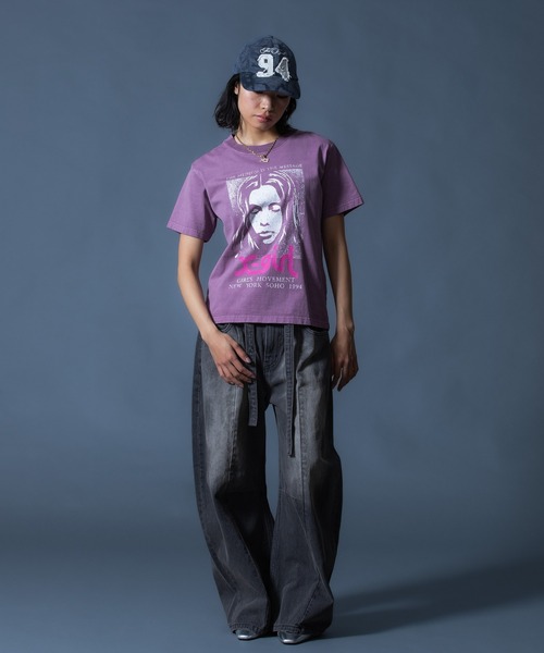 X-girl（エックスガール） tシャツ FADED FACE S/S TEE レディース