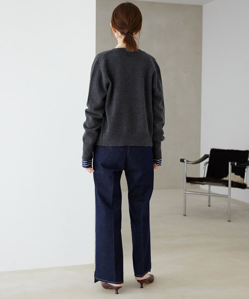 「SLOBE IENA」 ニットカーディガン FREE グリーン レディース_画像7