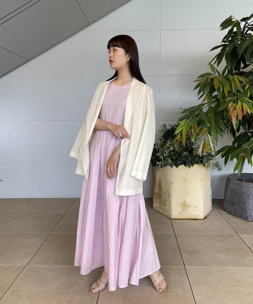 「MARIHA」 ノースリーブワンピース 38 ライトベージュ レディースの画像
