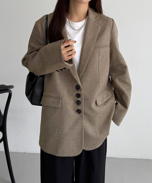 「callautia」 テーラードジャケット LARGE グレー レディース_画像3