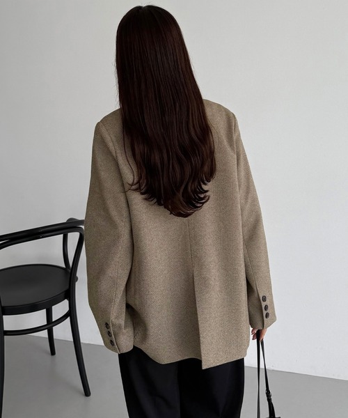 「callautia」 テーラードジャケット LARGE グレー レディース_画像4