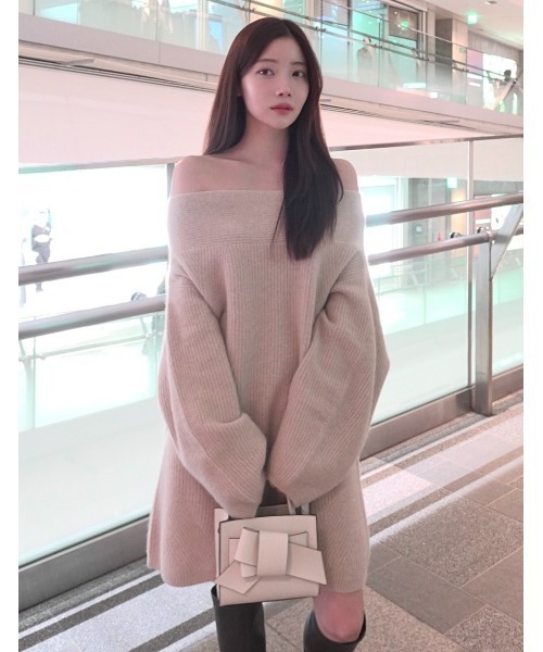 「FRAY I.D」 長袖ニット ONE SIZE ブラウン レディース_画像2