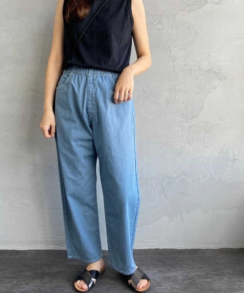 「DANTON」 デニムパンツ 36 ネイビー レディースの画像