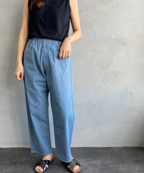 「DANTON」 デニムパンツ 36 ネイビー レディースの画像