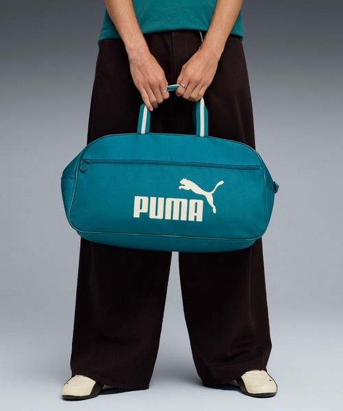 【レトロ】 PUMA 水色　ボストンバッグ 昭和レトロ ほぼ未使用 PUMA プーマ エナメルバッグ ボストンバッグ