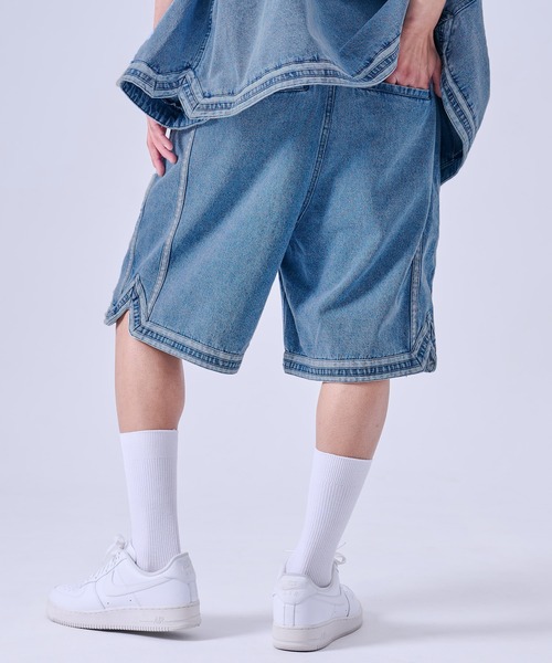 00s Fubu バギー デニムショートパンツ W38 Y2K FUBU（フブ） ジーンズ Denim Warm Up Shorts/デニムバギーショート