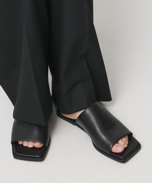サンダル 「MARW UNITED ARROWS＋ODETTE E ODILE」スクエア フラット サンダル レディースの画像