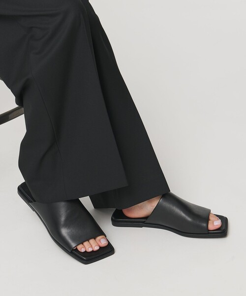 サンダル 「MARW UNITED ARROWS＋ODETTE E ODILE」スクエア フラット サンダル レディースの画像