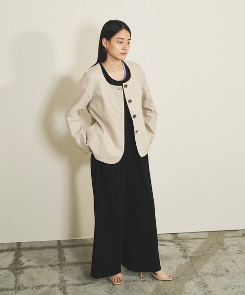 「Audrey and John Wad」 ノーカラージャケット S キャメル レディース_画像9