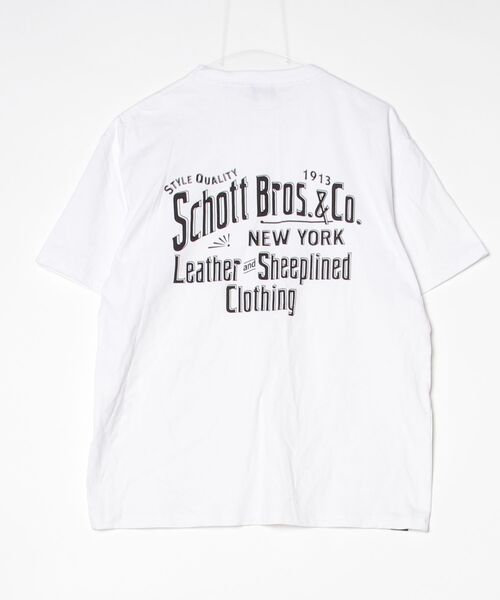 「schott」 半袖Tシャツ M ホワイト メンズ_画像2