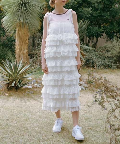 「Lil Ambition」 キャミソールワンピース S ホワイト レディース_画像2