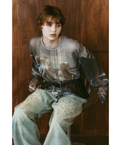 Knuth Marf（クヌースマーフ） tシャツ school sheer long-sleeve tee