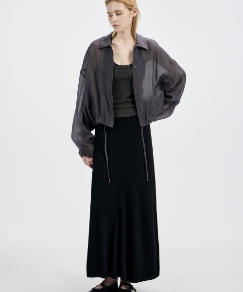 カーディガン Studio Doe Tencel Drawstring Cardigan レディースの画像