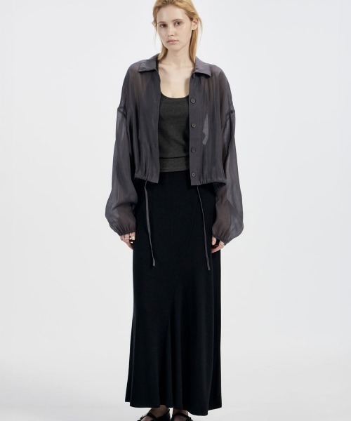 カーディガン Studio Doe Tencel Drawstring Cardigan レディースの画像