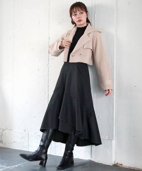 「Cheek」 フレアスカート MEDIUM チャコールグレー レディース_画像3