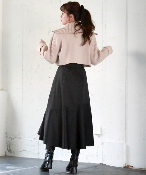 「Cheek」 フレアスカート MEDIUM チャコールグレー レディース_画像5