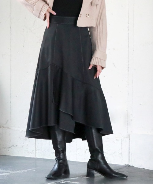 「Cheek」 フレアスカート MEDIUM チャコールグレー レディース_画像6