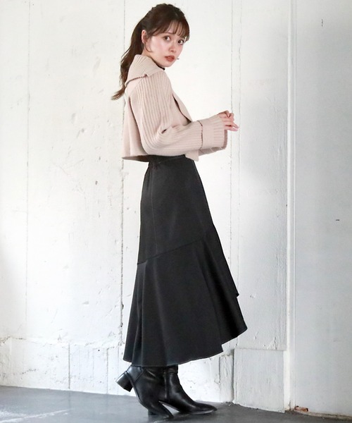 「Cheek」 フレアスカート MEDIUM チャコールグレー レディース_画像7