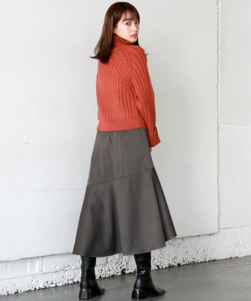 「Cheek」 フレアスカート MEDIUM チャコールグレー レディース_画像9
