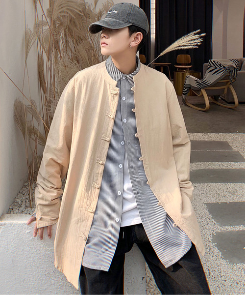 NEOS(KOKUYO) シャツ 「neos -addictive design-」ノーカラー ロング NEOS(KOKUYO) シャツ 「neos -addictive design-」ノーカラー ロング
