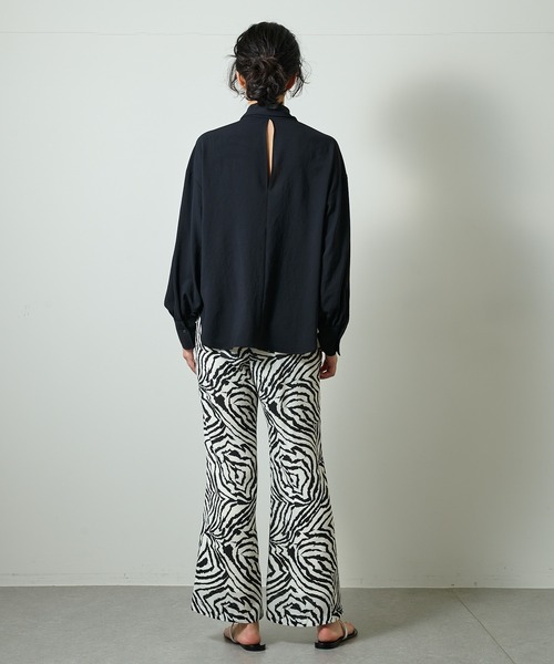 Whim Gazette シャツ ブラウス シフォンボウタイブラウス