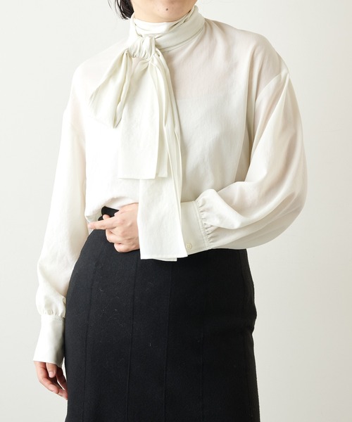 ブラウス シャツ シフォンボウタイブラウス レディース Lace Ladies ブラウス シャツ シフォンボウタイブラウス