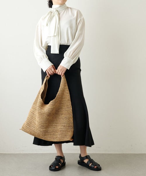 Whim Gazette シャツ ブラウス シフォンボウタイブラウス