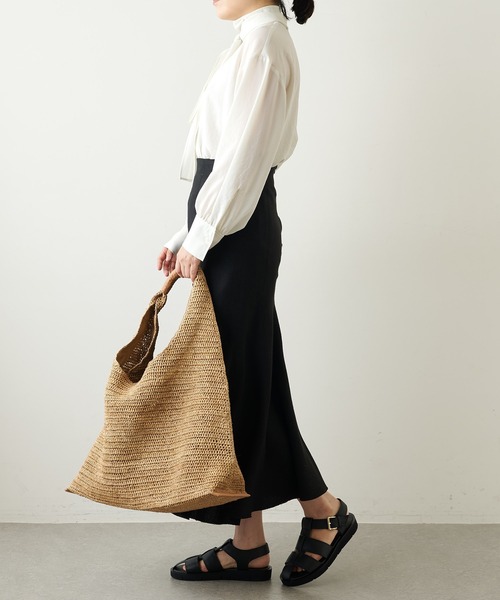 Whim Gazette シャツ ブラウス シフォンボウタイブラウス