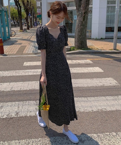 DAY CLOSET ワンピース レディース 小花柄レトロペンタゴン