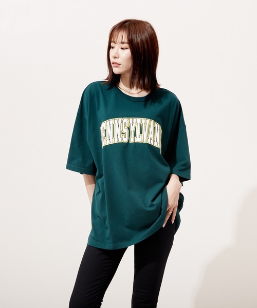 コットンジャージー Tシャツ ロゴアップリケ付き δ ロゴ ヘビーウェイト コットン ジャージー Tシャツ