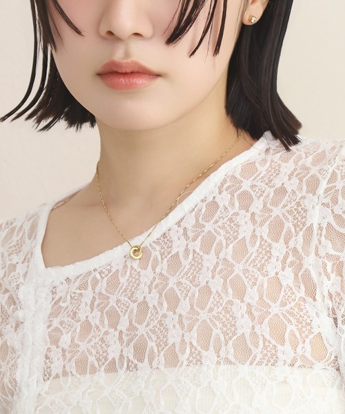ネックレス 「WEB限定」”Dear”スリムダブルリングペアネックレス/サージカルステンレス（金属アレルギー対応）「LHME / エルエイチエムイー」の画像