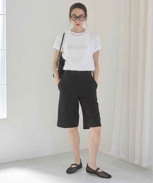 ANGIE tシャツ フロッキープリント / 箔 メタリック プリント