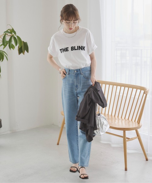ANGIE tシャツ フロッキープリント / 箔 メタリック プリント ロゴT