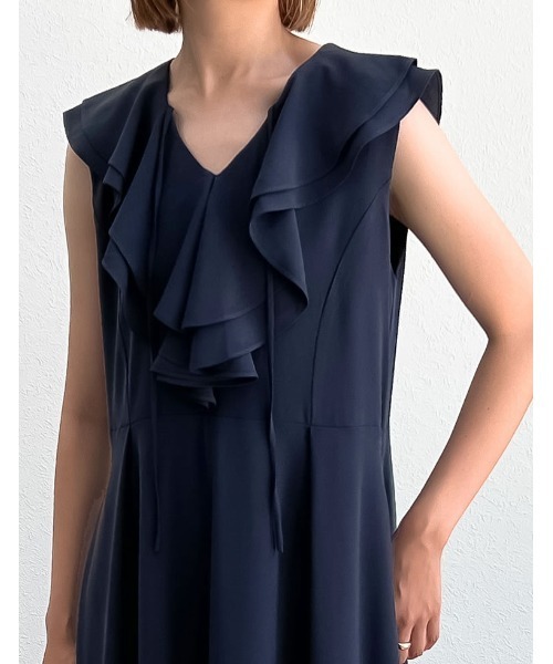✨新品タグ付✨セルフポートレート ノースリーブ ワンピース Sサイズ Re:EDIT ワンピース 「低身長サイズ有」ポーラフリルカラー