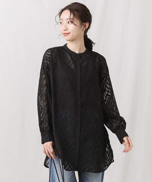 Gready Brilliant レディース シャツ ブラウス シアージャガード Gready Brilliant レディース シャツ ブラウス シアージャガード