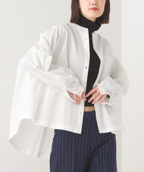 OMNES（ファッション） ブラウス シャツ 製品洗いブロード
