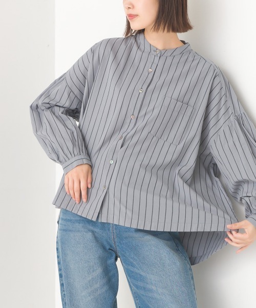 OMNES（オムネス） ブラウス シャツ 製品洗いブロードボリューム袖長袖