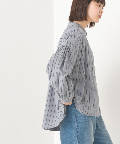 【ハンサムシャツ】袖ボリュームリネンシャツ オフホワイト 長袖シャツ　Jena ハンサムシャツ】袖ボリュームリネンシャツ オフホワイト 長袖