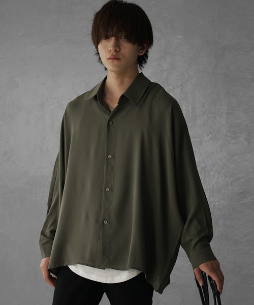 美品　L'Appartement Grosgrain Big シャツ　カーキ 大きいサイズと大きい服のメンズ通販【ビッグエムワン】【WEB限定価格