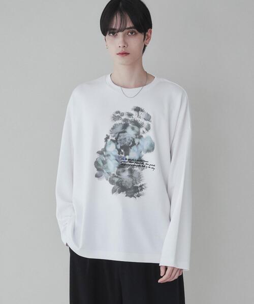 LUCY tシャツ LUCY/トロミフラワーモチーフロングスリーブT