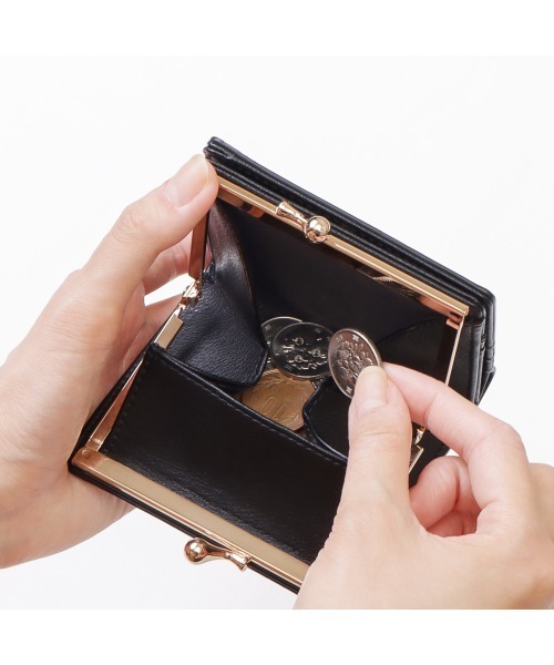 Clelia 財布 エナメルラメ加工がま口折り財布 レディース : ZOZOTOWN