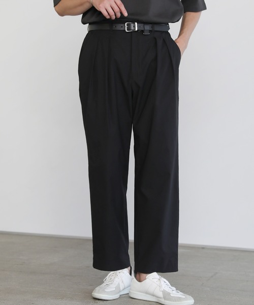 SPU（スプ） スラックス SOLOTEX(R)2タックテーパードスラックスパンツ