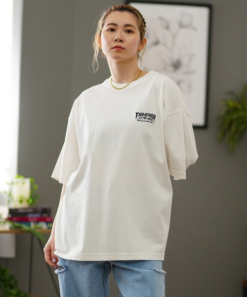 tシャツ Manhattan Portage/マンハッタンポーテージ  THRASHERコラボ Tシャツ オーバーサイズ MP-M583 レディース Manhattan Portage マンハッタンポーテージ 半袖 Tシャツ