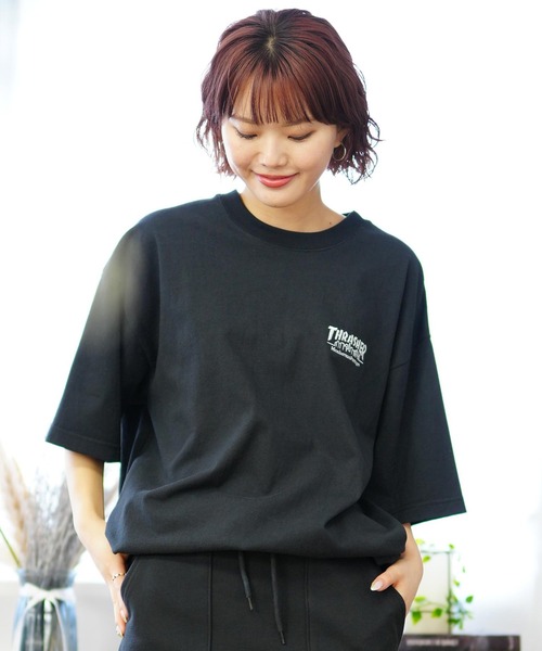 tシャツ Manhattan Portage/マンハッタンポーテージ  THRASHERコラボ Tシャツ オーバーサイズ MP-M583 レディース Manhattan Portage/マンハッタンポーテージTHRASHERコラボ T